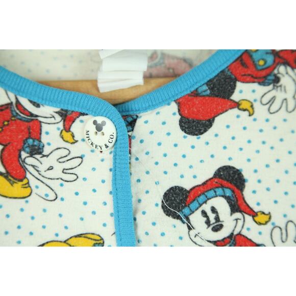 Vintage M L Pajama Top Flannel Mickey & Co Disney 90s Allover Print Cozy Lounge - Picture 4 of 10